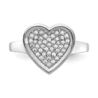 14k White Gold Diamond Fancy Heart Ring