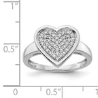 14k White Gold Diamond Fancy Heart Ring