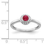 14k White Gold Diamond and Cabochon Ruby Ring