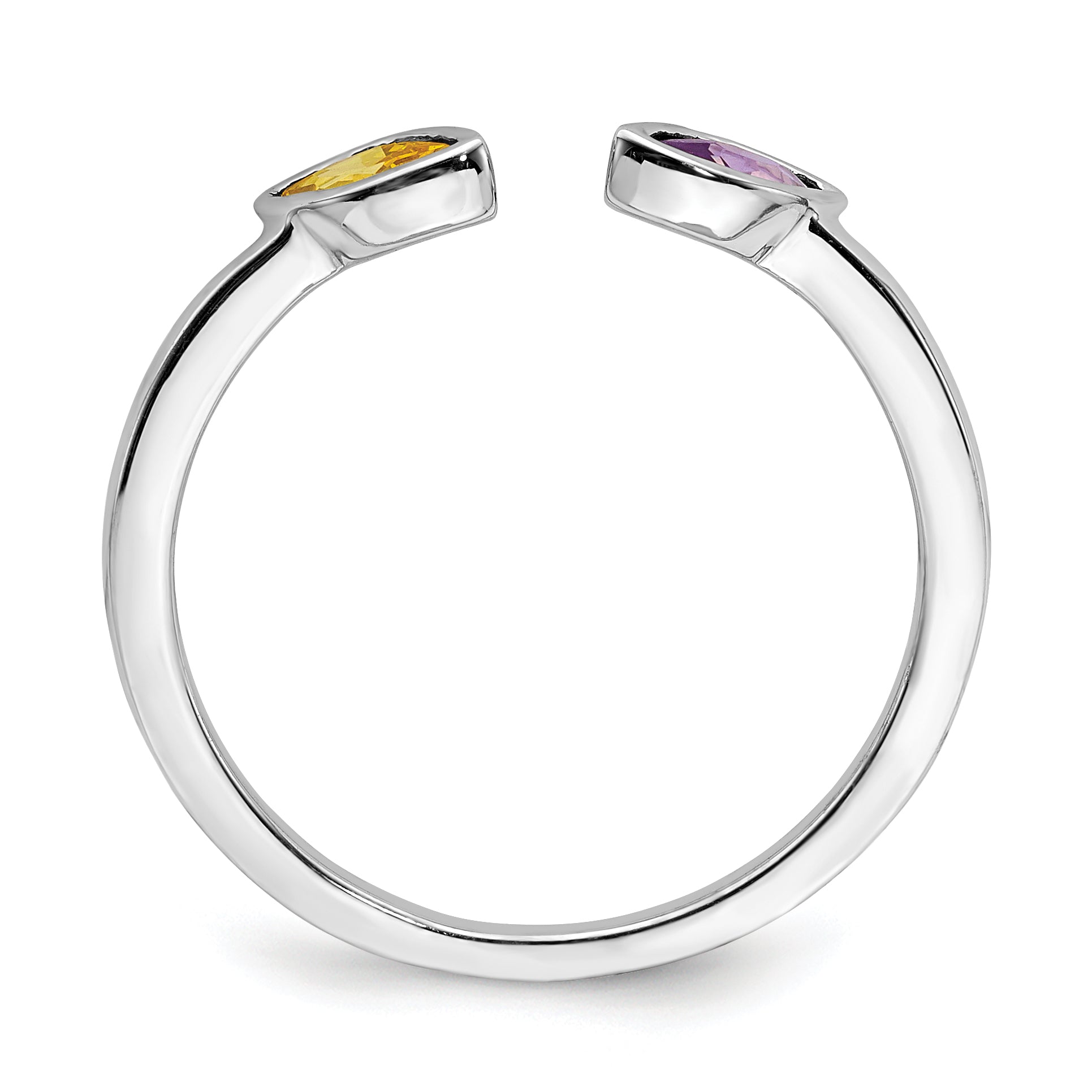 14k White Gold Marquise Amethyst and Citrine Ring Secondary image