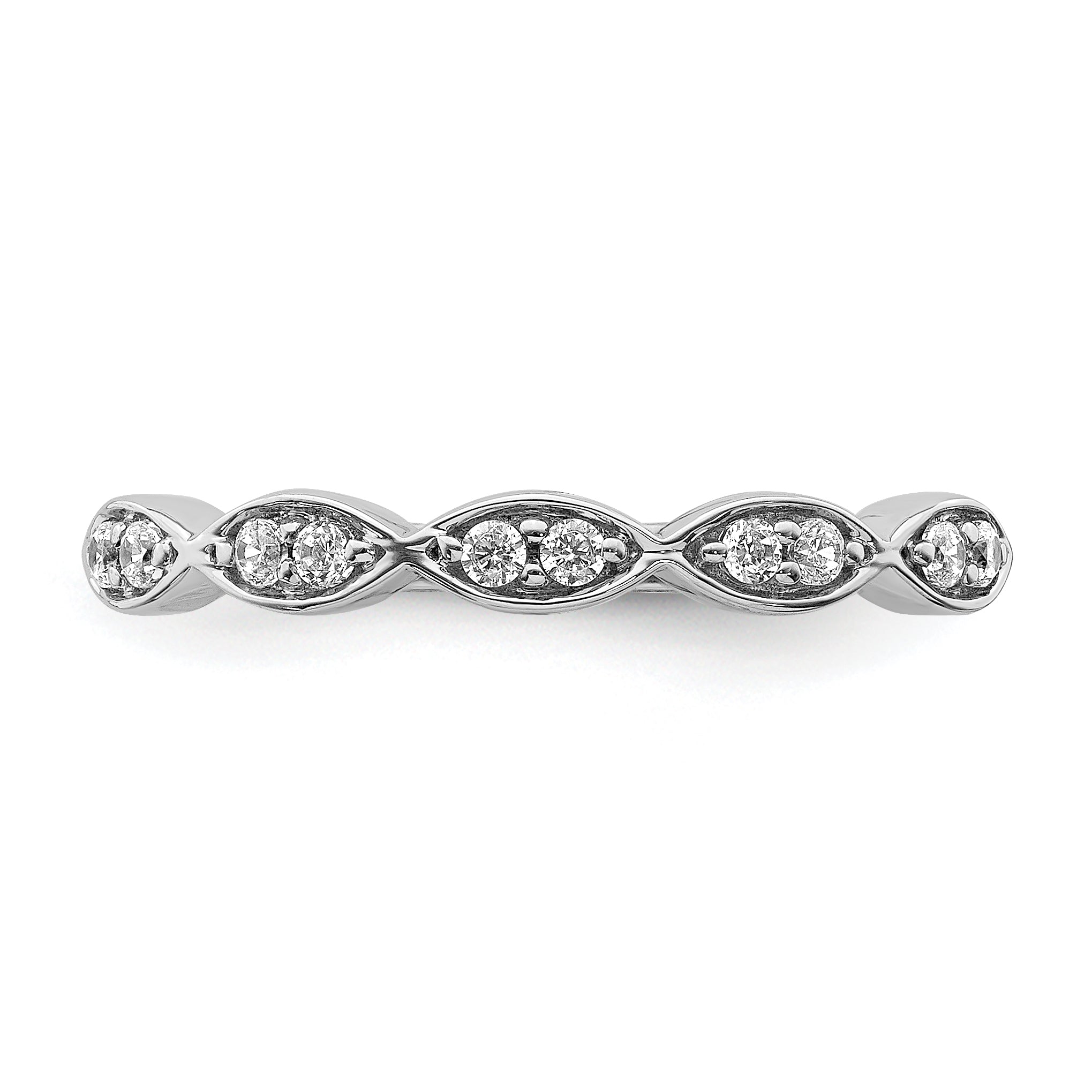 14k White Gold Fancy Diamond Band