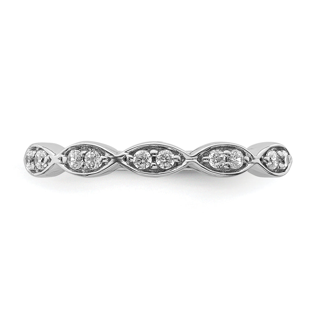 14k White Gold Fancy Diamond Band
