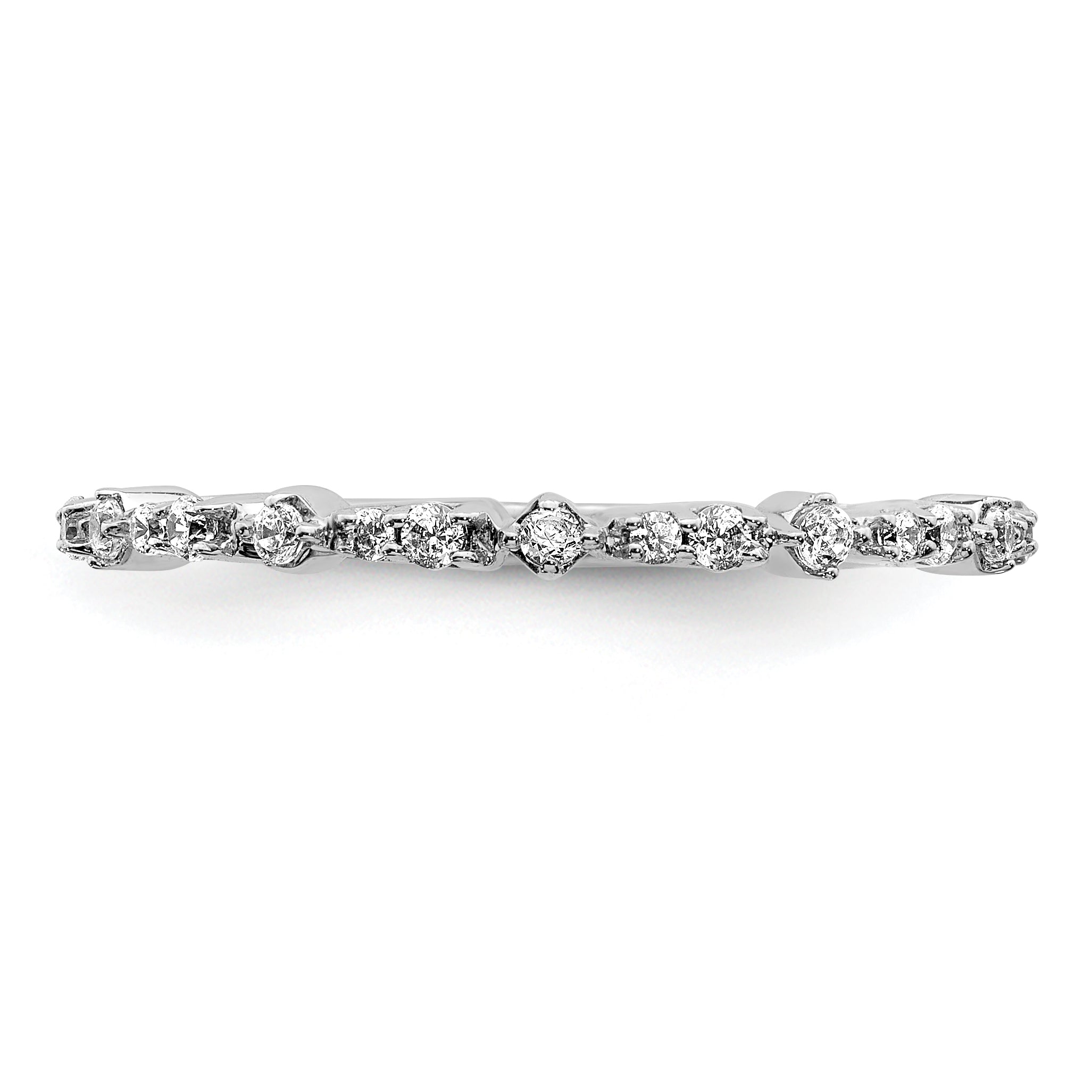 14k White Gold Fancy Diamond Band