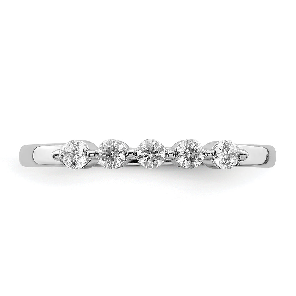 14k White Gold 5-stone Diamond Ring