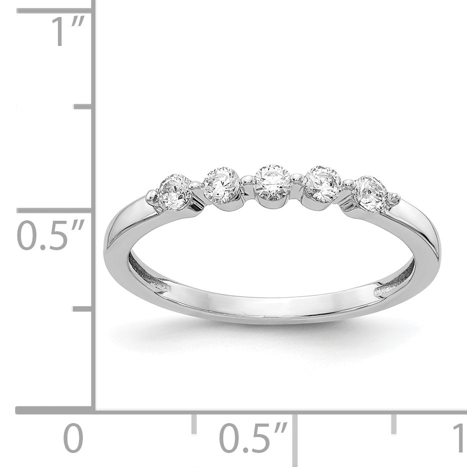 14k White Gold 5-stone Diamond Ring