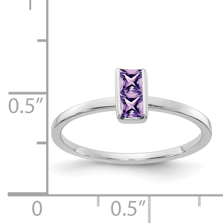 14k White Gold Amethyst Ring Secondary image