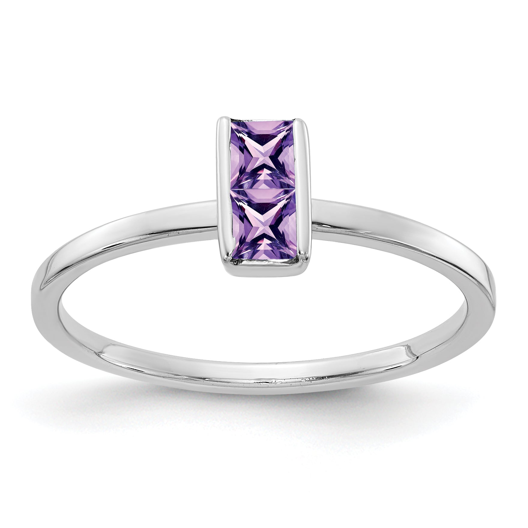 14k White Gold Amethyst Ring Main image