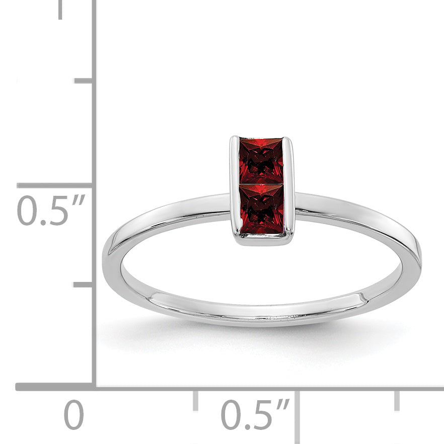 14k White Gold Garnet Ring Secondary image