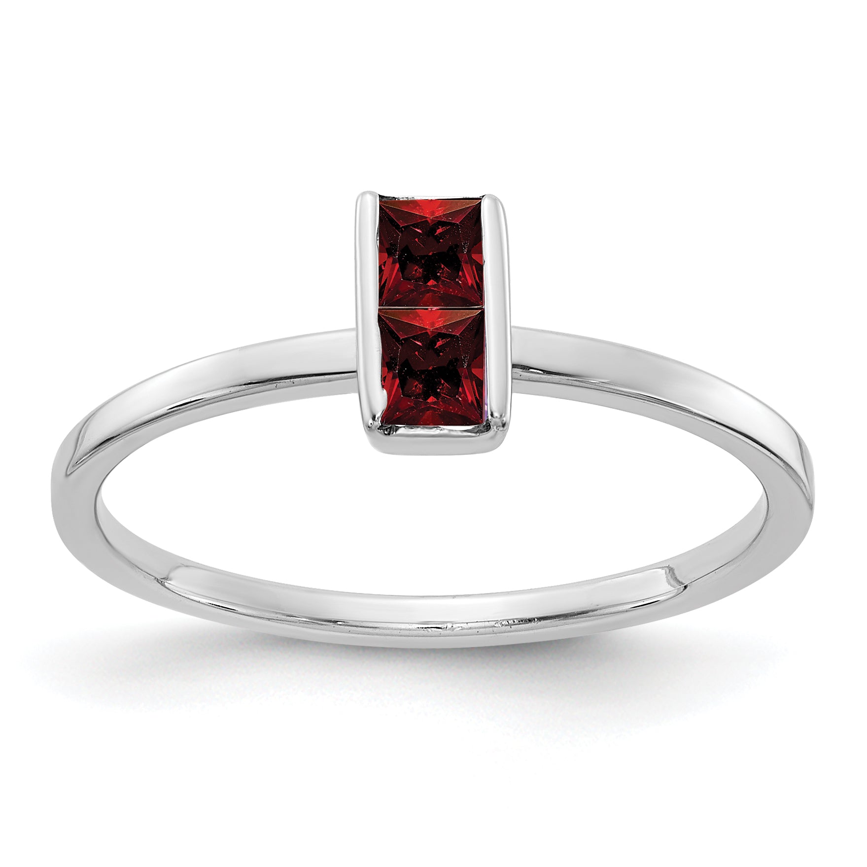 14k White Gold Garnet Ring Main image