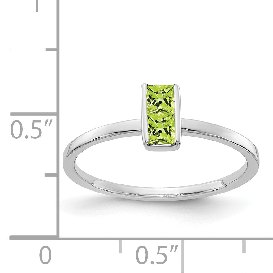 14k White Gold Peridot Ring