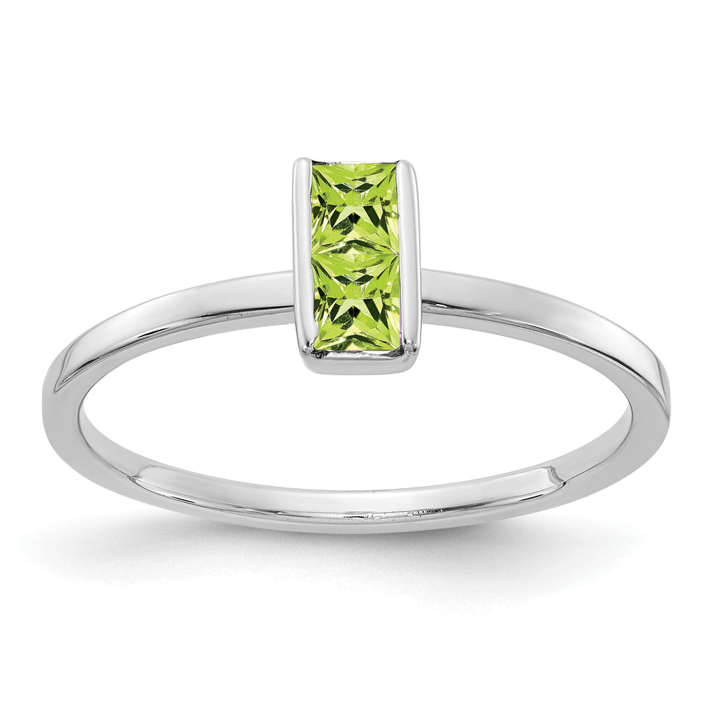 14k White Gold Peridot Ring