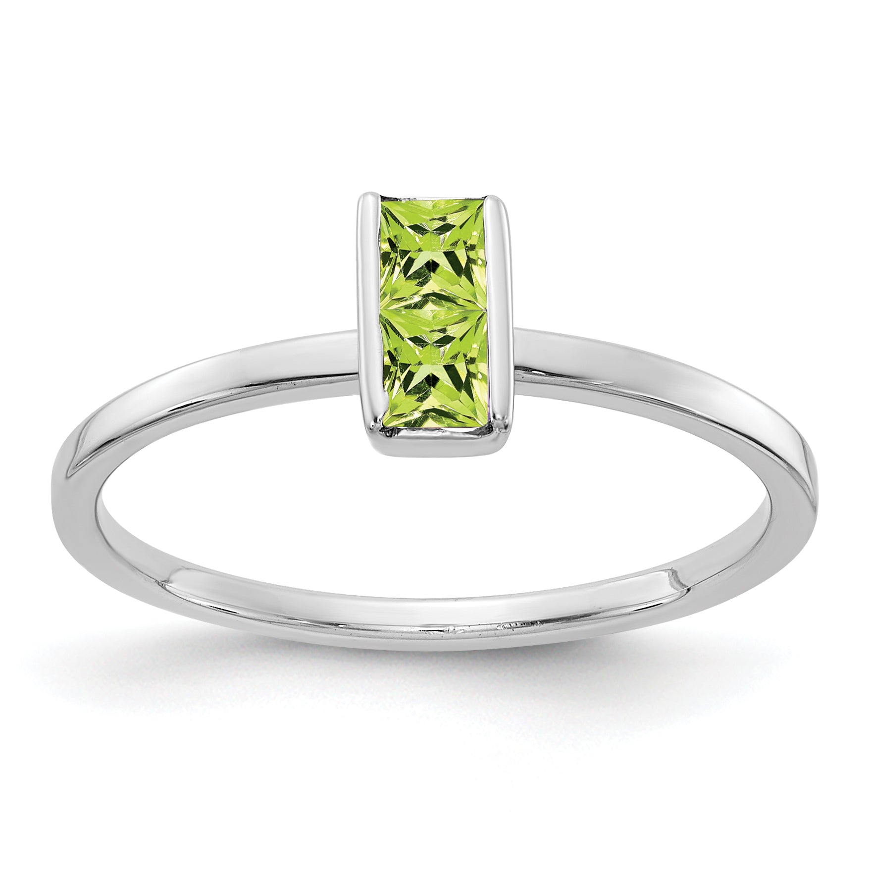 14k White Gold Peridot Ring