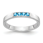14k White Gold 4-stone Blue Topaz Band