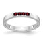 14k White Gold 4-stone Garnet Band