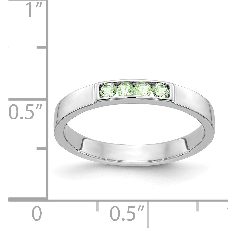 14k White Gold 4-stone Peridot Band Secondary image