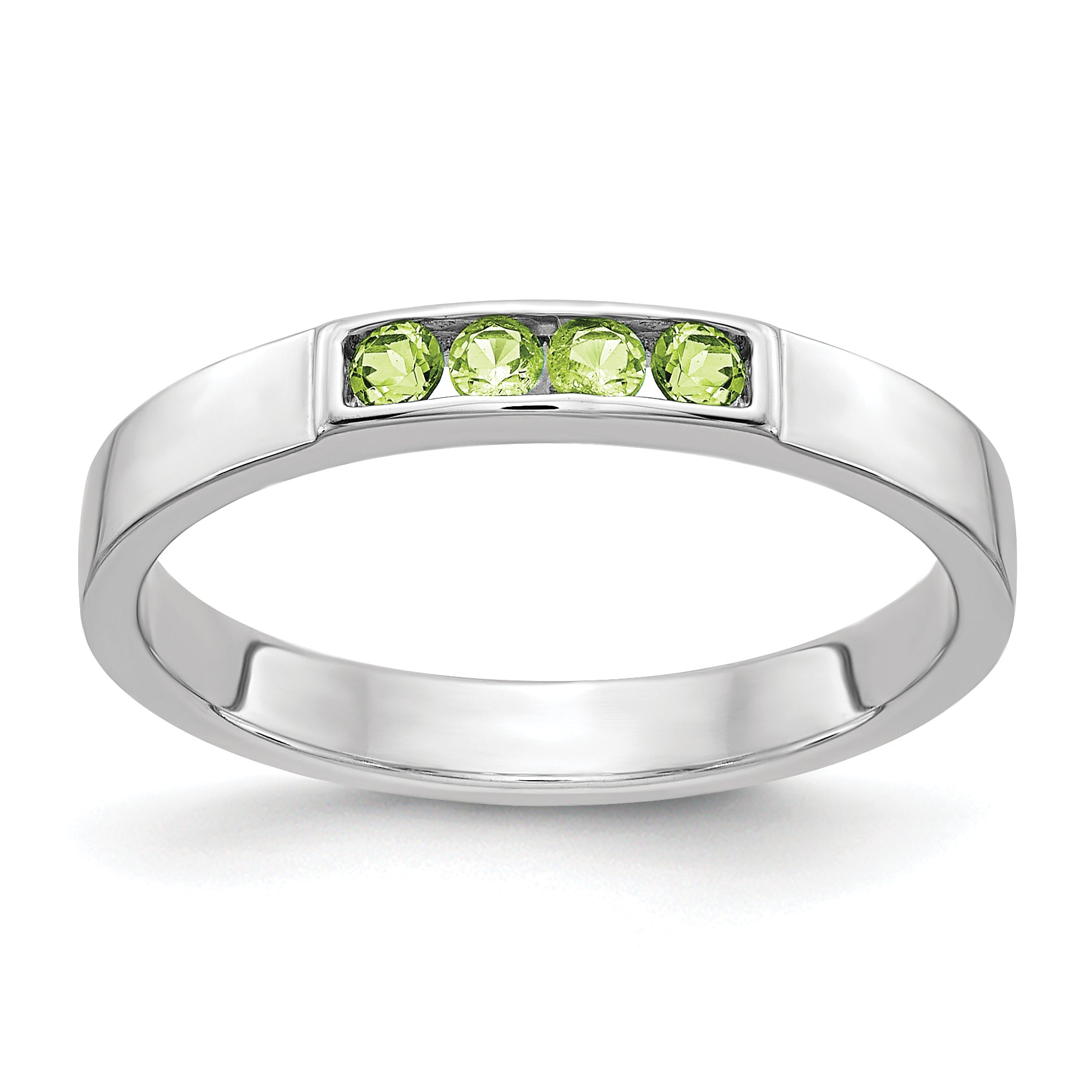 14k White Gold 4-stone Peridot Band Main image