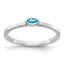14k White Gold Bezel-set Marquise Blue Topaz Ring