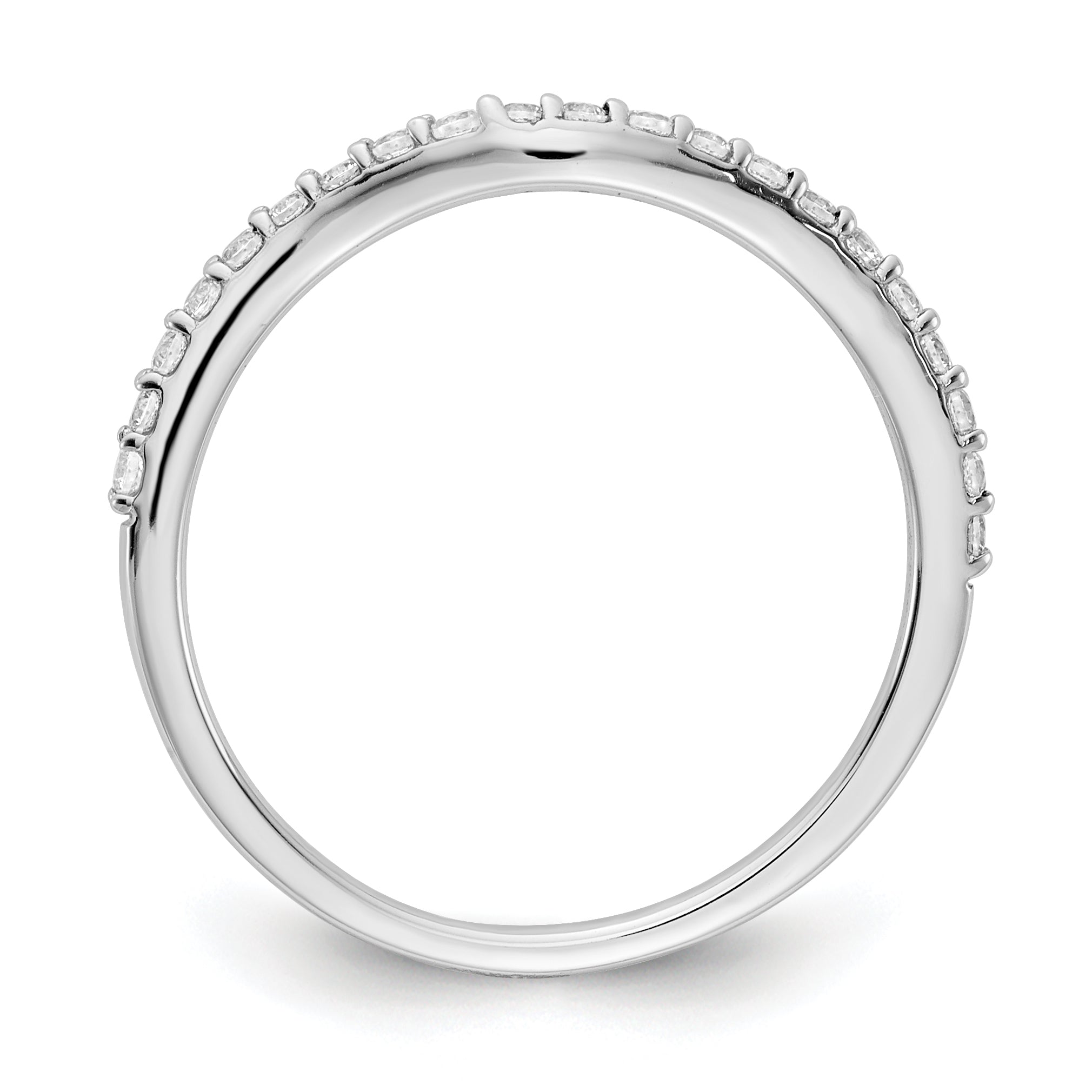 14k White Gold Curved Diamond Ring Secondary image