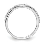14k White Gold Curved Diamond Ring