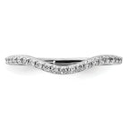 14k White Gold Curved Diamond Ring