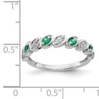 14k White Gold Fancy Diamond and Emerald Ring