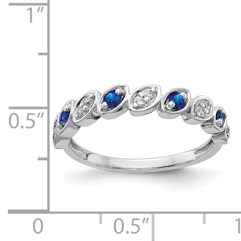 14k White Gold Fancy Diamond and Sapphire Ring Secondary image