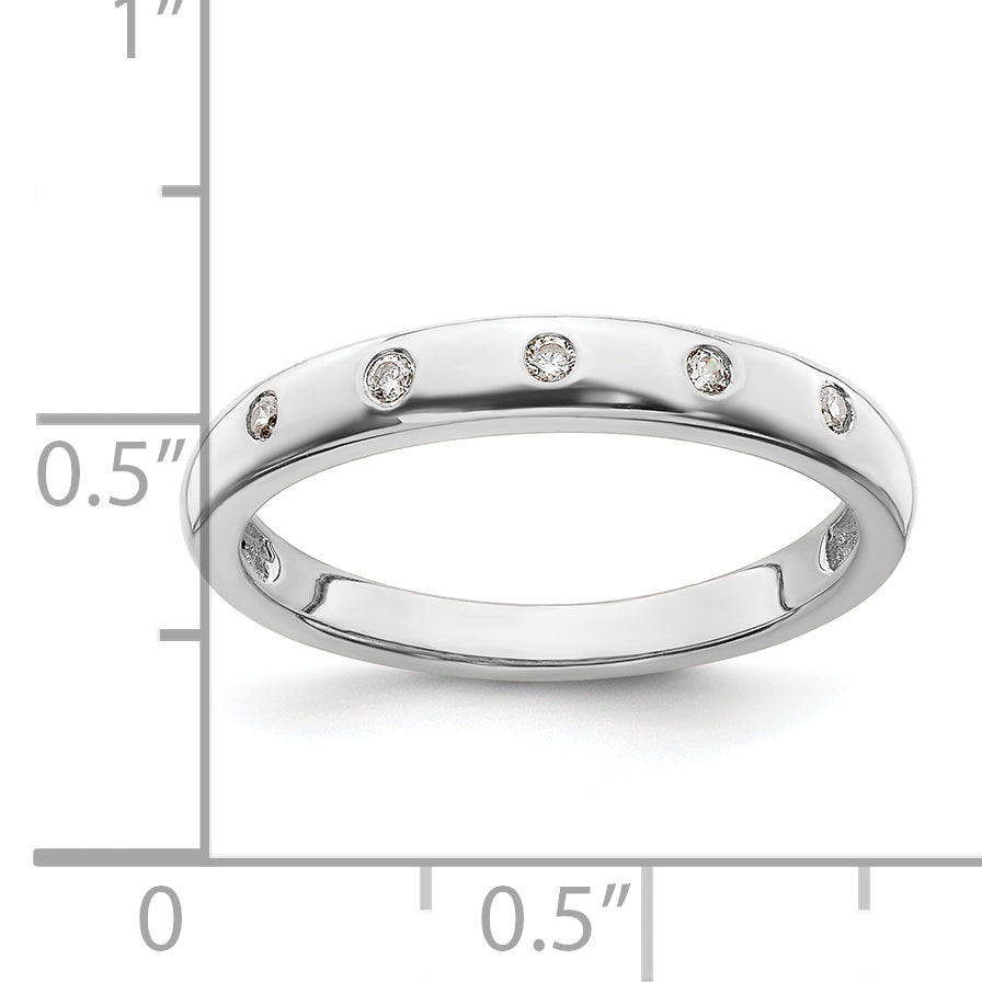 14k White Gold 5-stone Diamond Ring