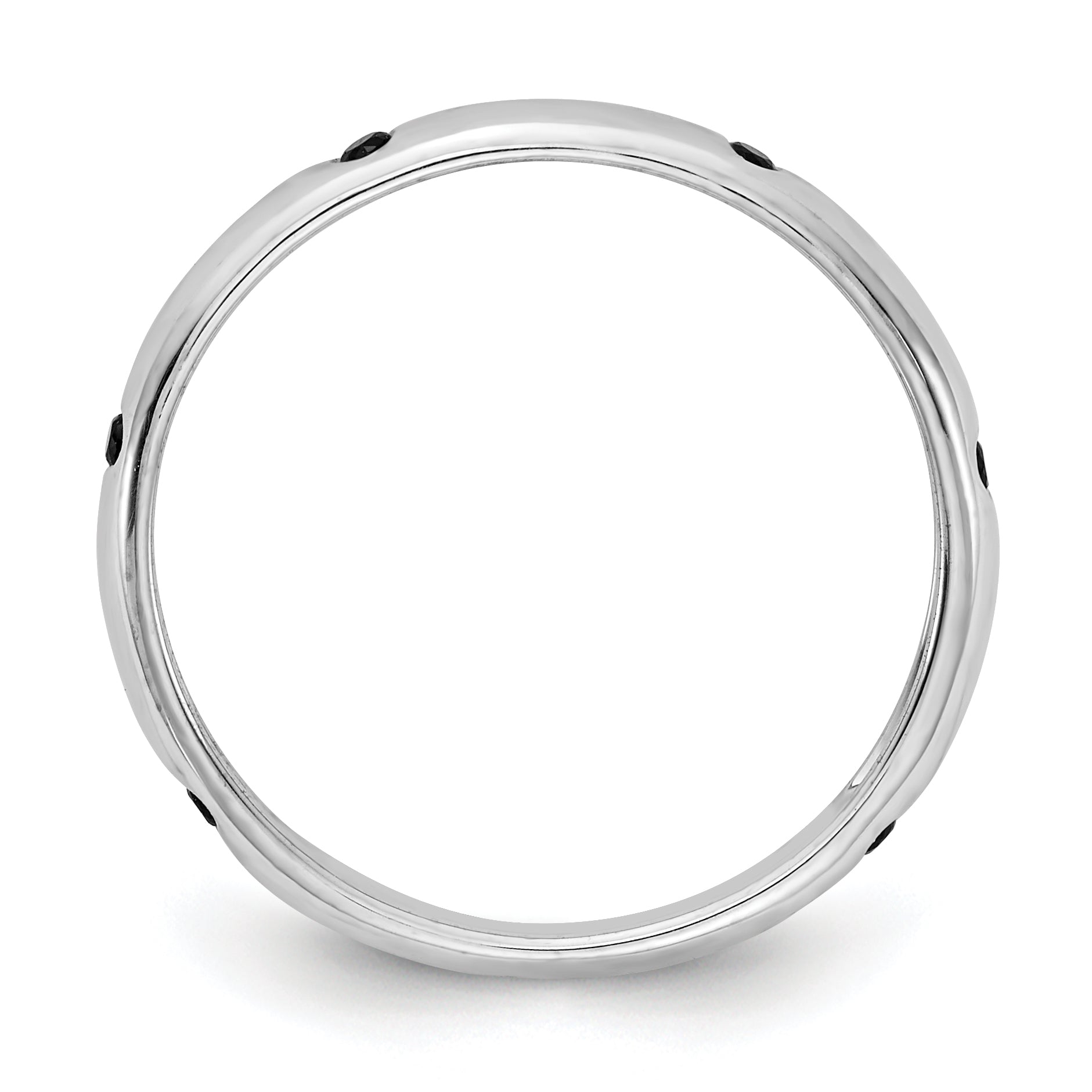 14k White Gold 6-stone Black Diamond Band