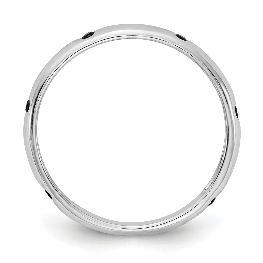 14k White Gold 6-stone Black Diamond Band
