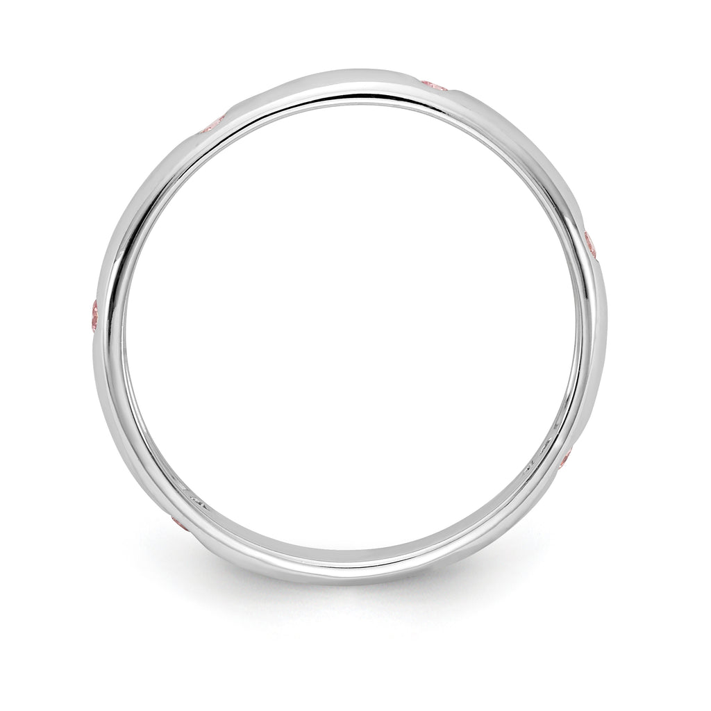 14k White Gold 6-stone Pink Sapphire Band