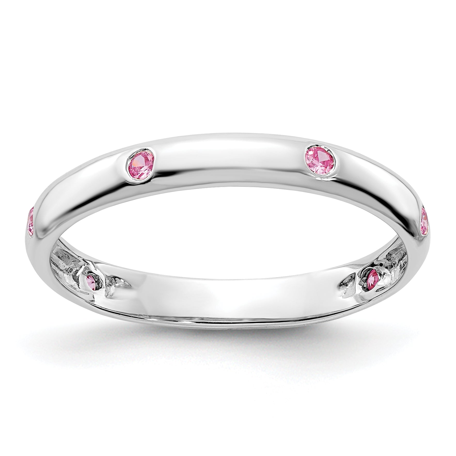 14k White Gold 6-stone Pink Sapphire Band Main image