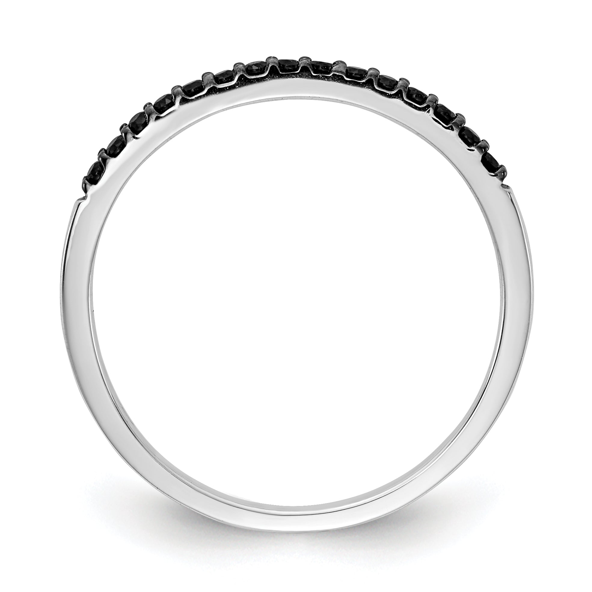 14k White Gold Black Diamond Band Secondary image