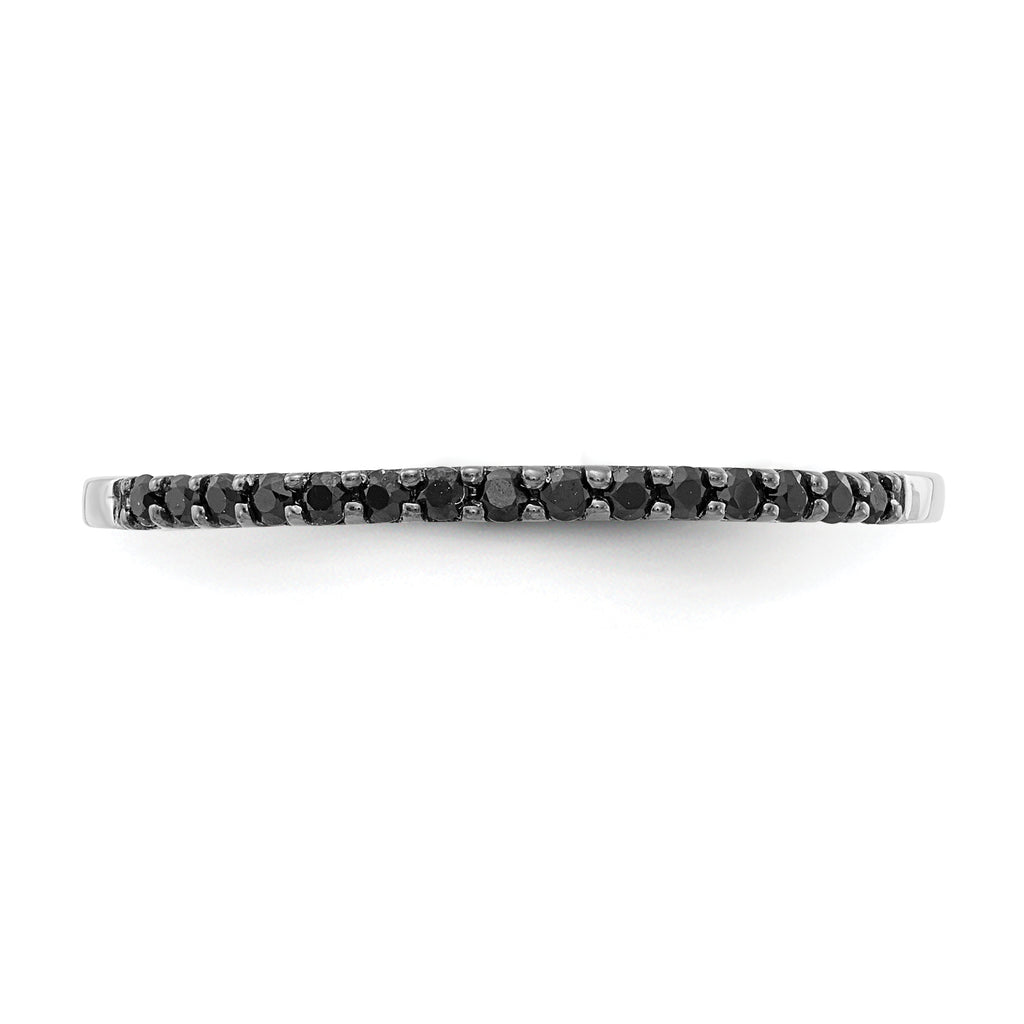 14k White Gold Black Diamond Band