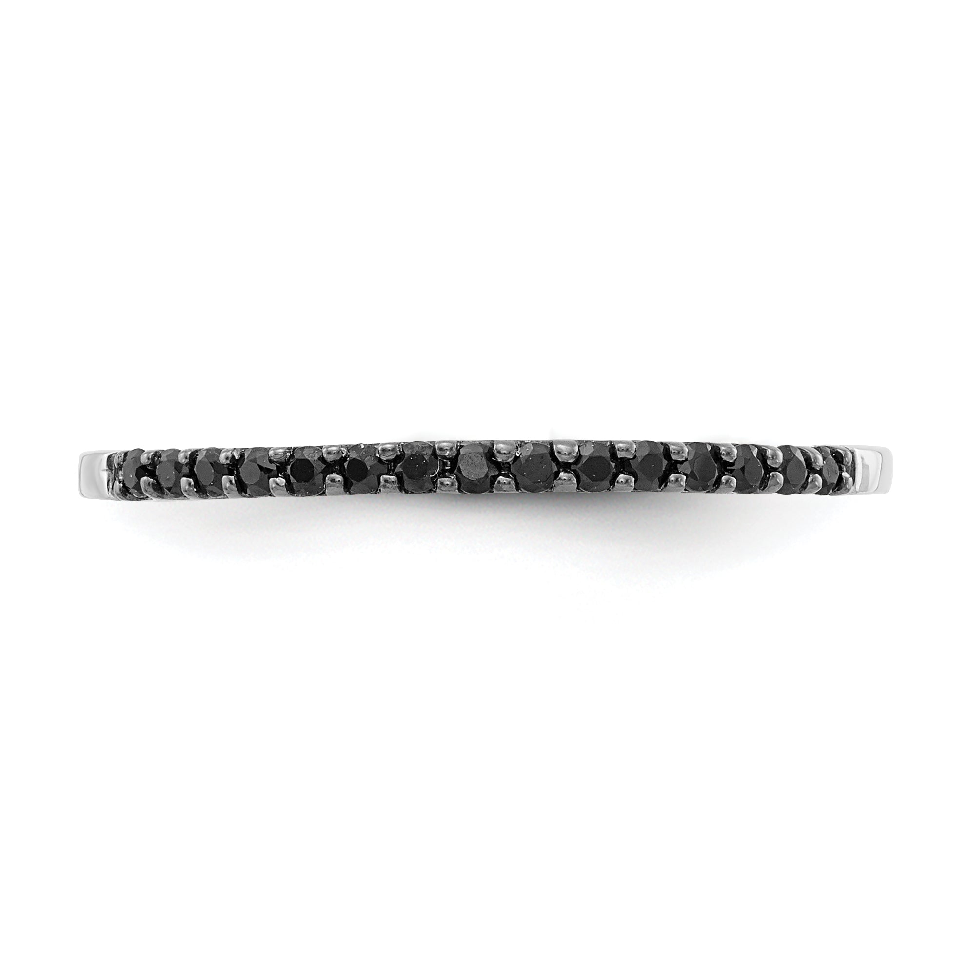 14k White Gold Black Diamond Band