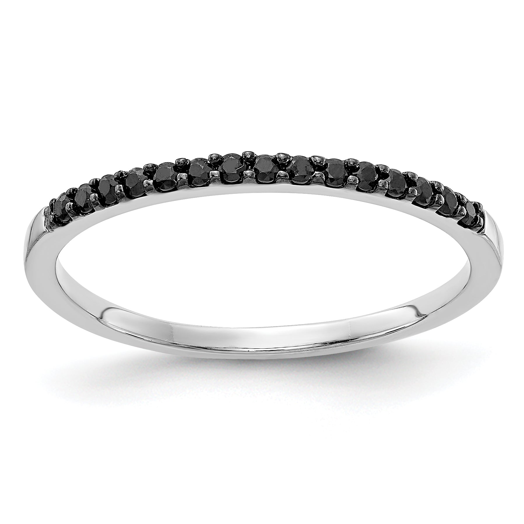 14k White Gold Black Diamond Band Main image