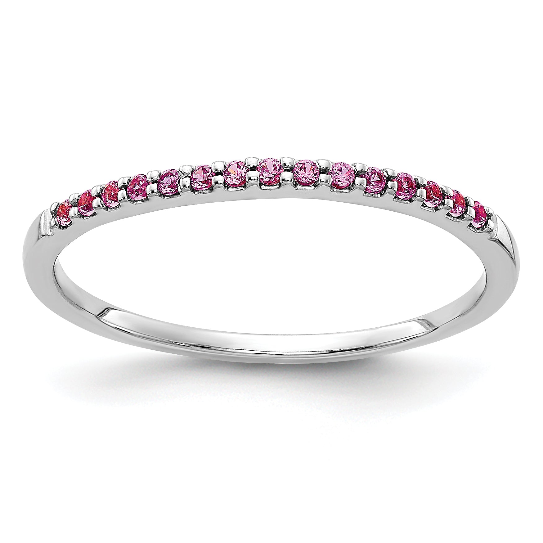 14k White Gold Pink Sapphire Band Main image