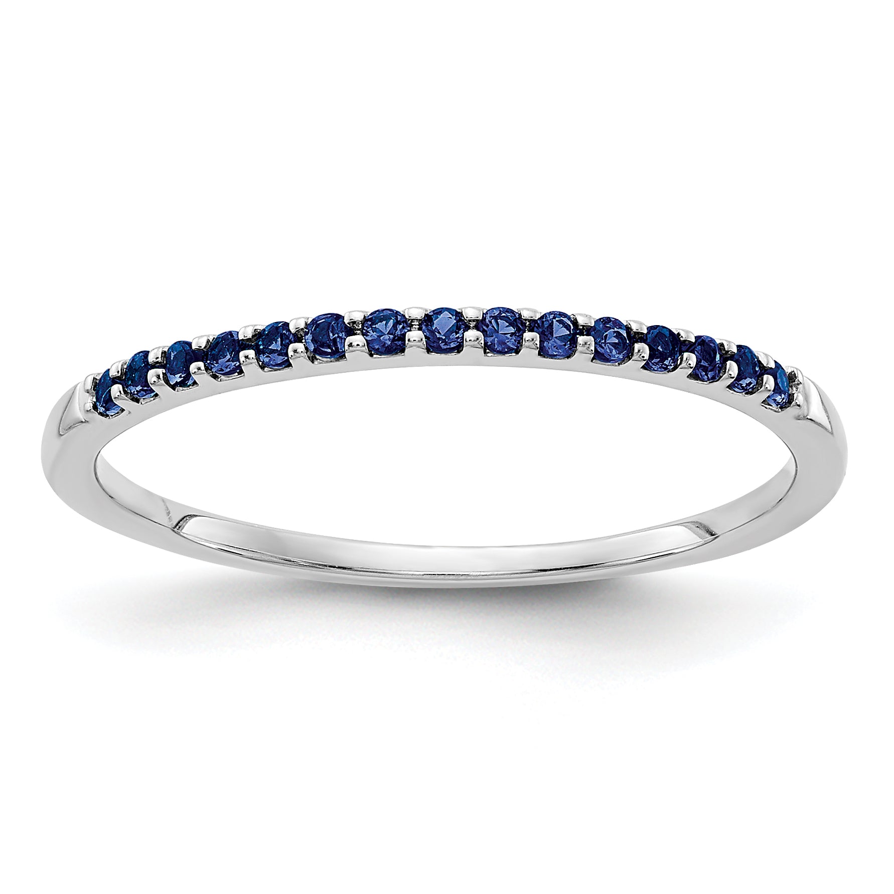14k White Gold Blue Sapphire Band Main image