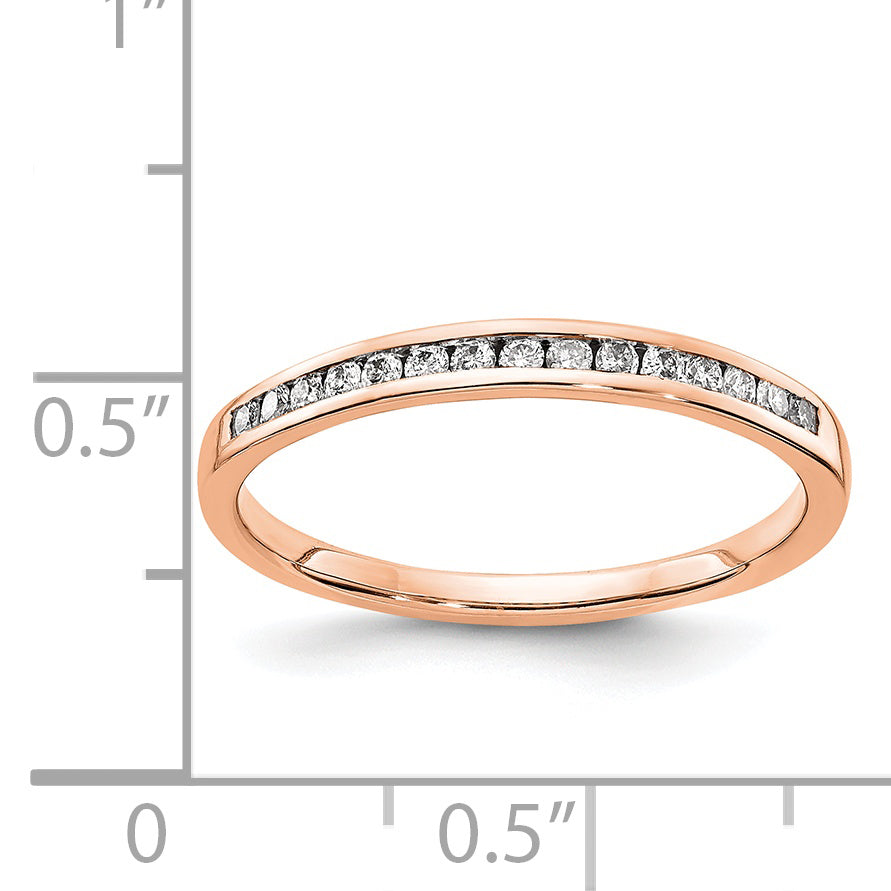 14k Rose Gold Diamond Channel Band Secondary image
