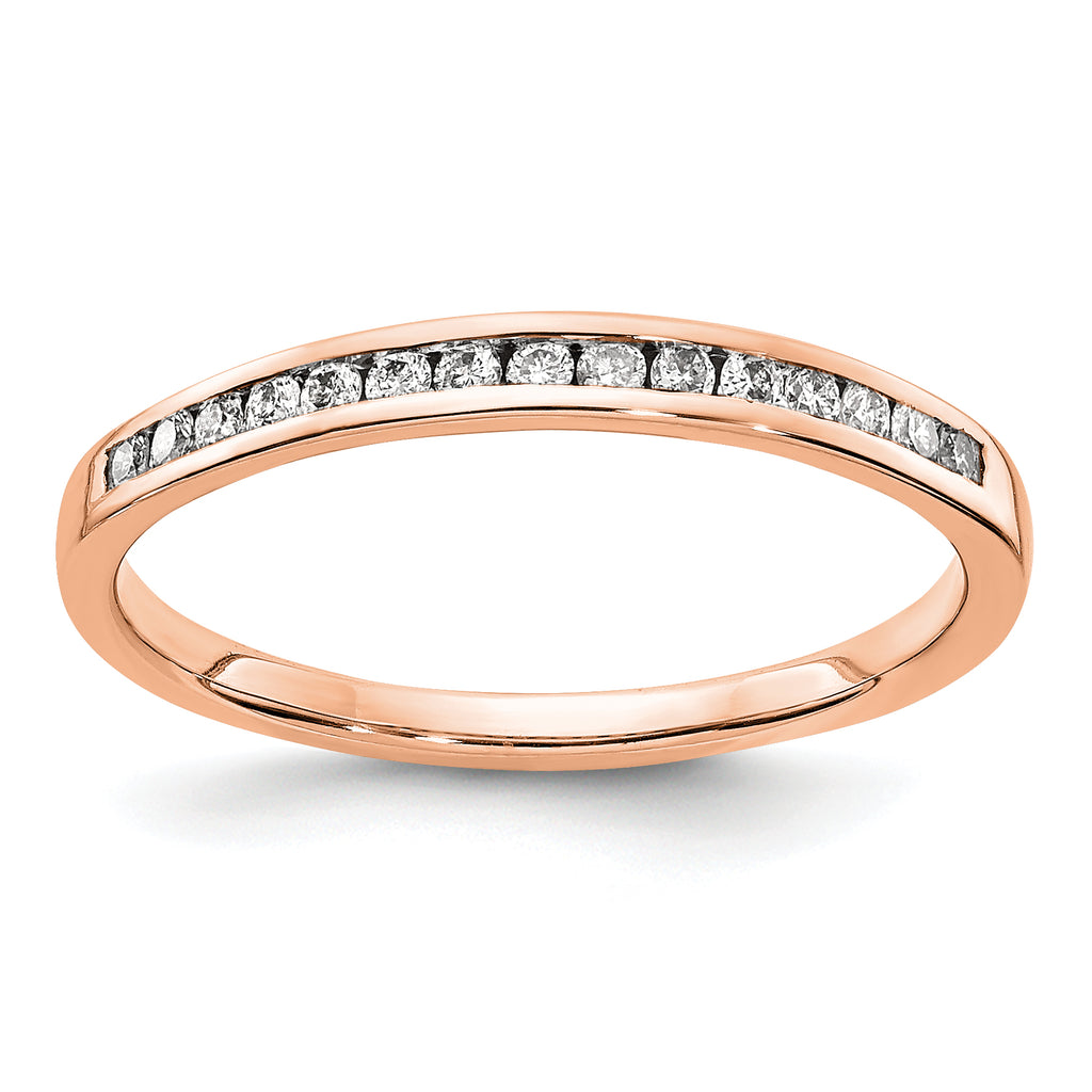 14k Rose Gold Diamond Channel Band