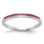14k White Gold Pink Sapphire Channel Band
