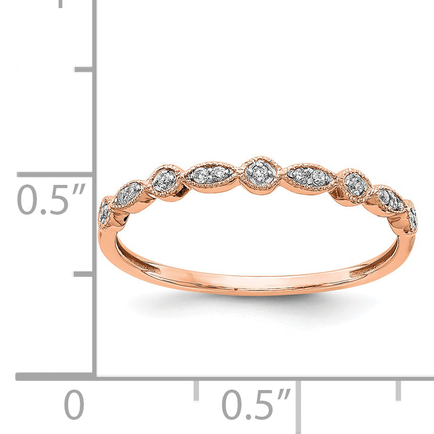 14k Rose Gold Diamond Fancy Band Secondary image
