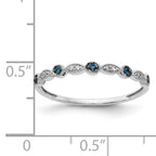 14k White Gold Blue/White Diamond Fancy Band