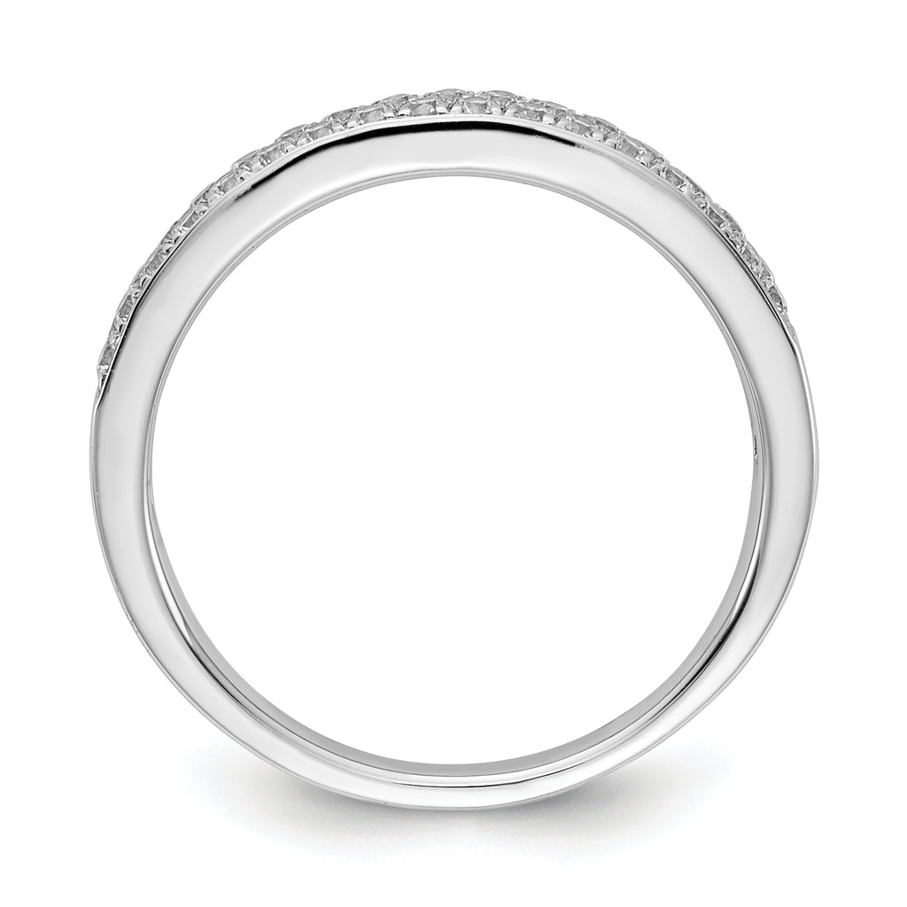14k White Gold 2-row Diamond Band