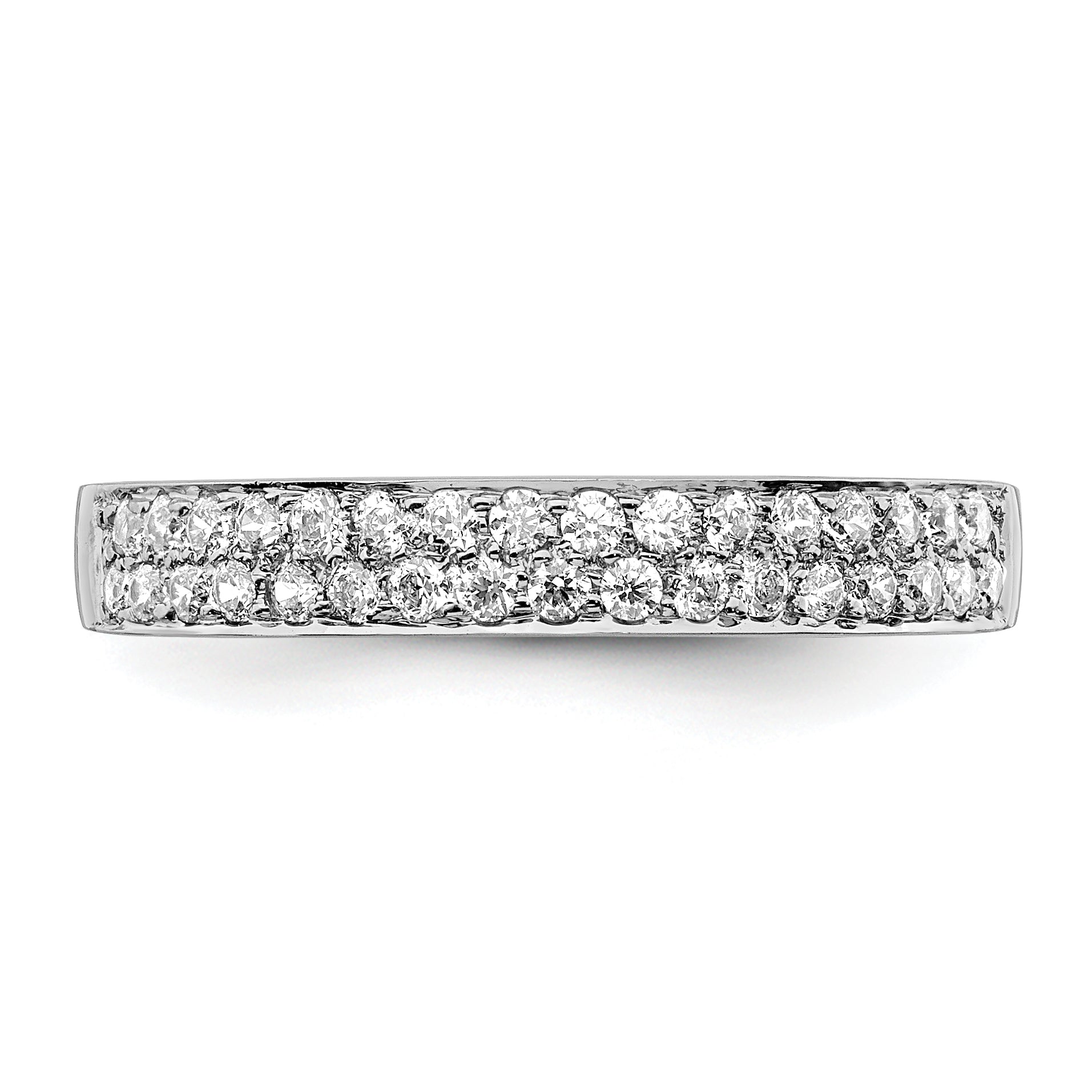14k White Gold 2-row Diamond Band