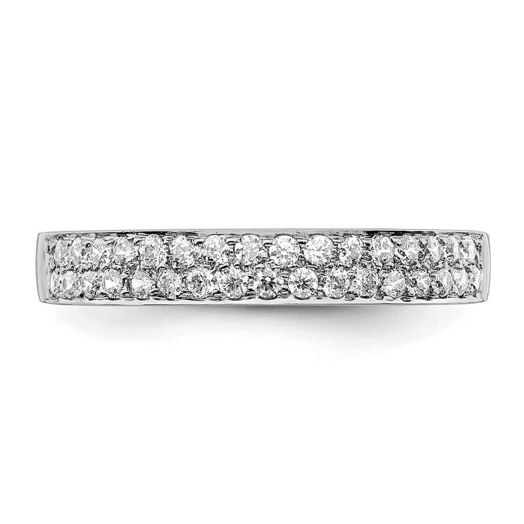 14k White Gold 2-row Diamond Band