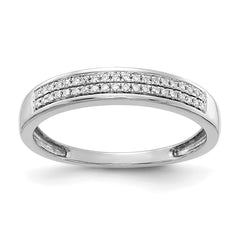 14k White Gold 2-row Diamond Band