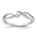 14kt White Gold Polished Diamond Ring