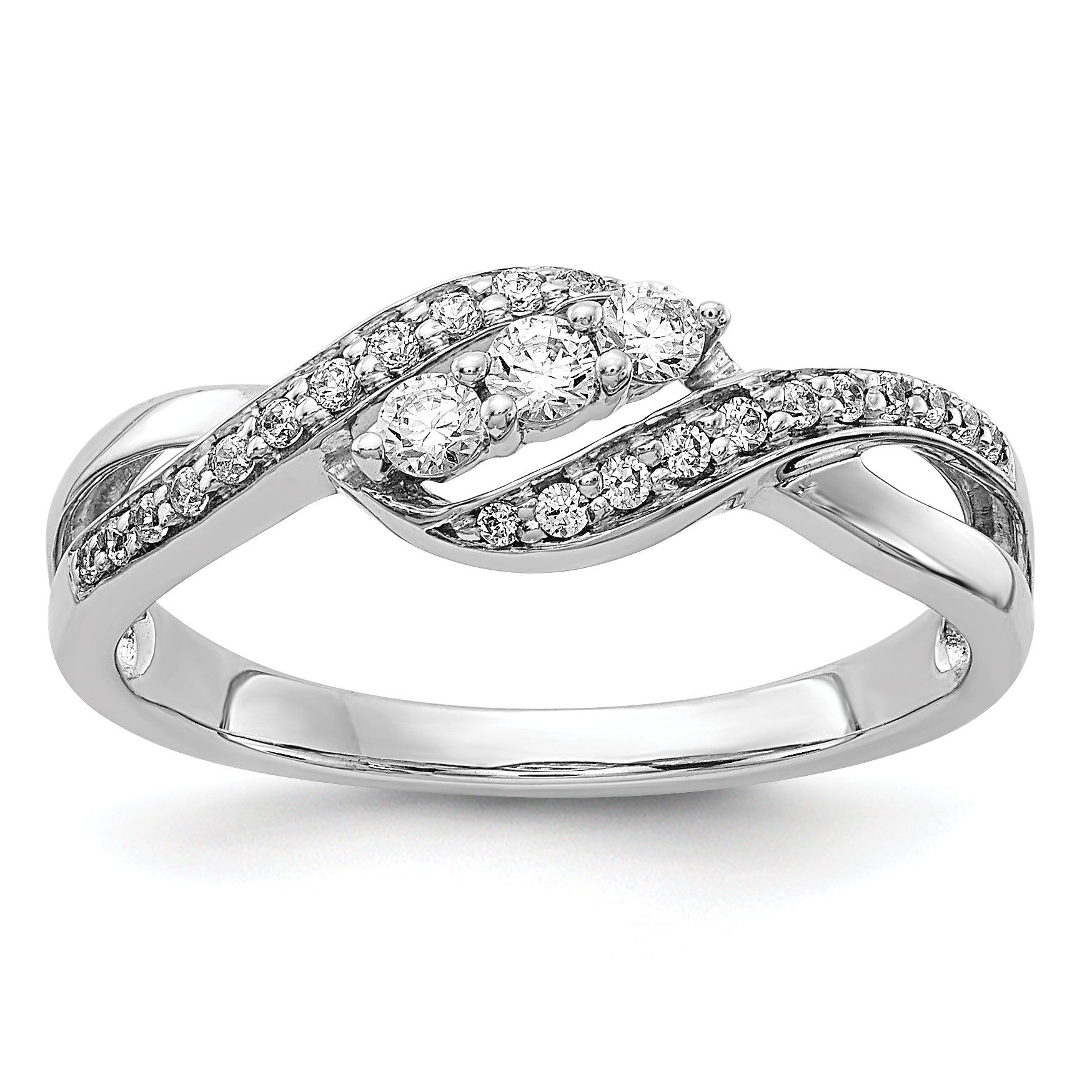 14k White Gold Diamond Fashion Ring