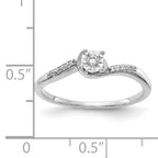 14k White Gold Diamond Bypass Ring