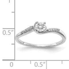 14k White Gold Diamond Bypass Ring